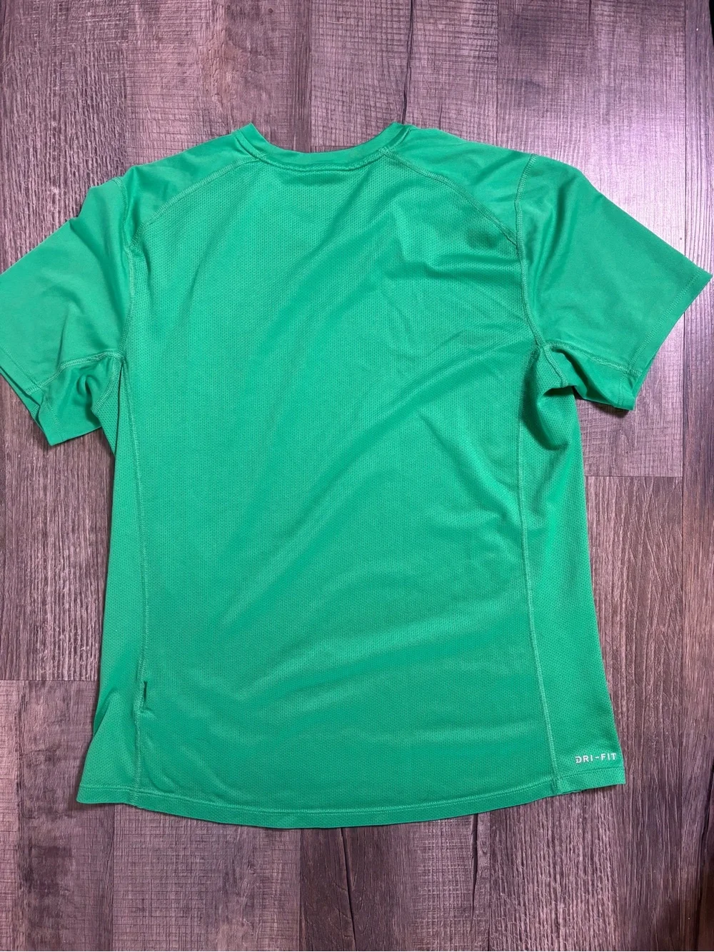 Nike Dri-FIT Emerald Green Running Top Women’s Large Mesh Vent Athletic Tee